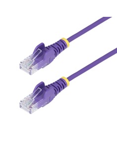 Cable de Red Ethernet CAT6 Delgado sin Enganches Morado de 2,5m - Cable RJ45 Snagless Slim 28AWG - Alambre de Cobre Puro - PoE 1