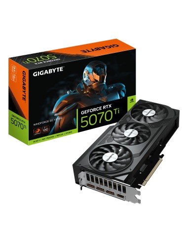 GeForce RTX 5070 Ti WINDFORCE OC V2 16G Tarjeta Gráfica - 16GB GDDR6, 256bit, PCI-E 5.0, 2497 MHz Frecuencia del Núcleo, 3 x Dis