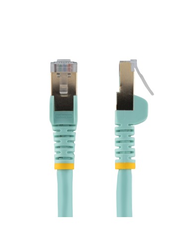 Cable de 2m de Red Ethernet RJ45 Cat6a Blindado STP - Cable sin Enganche Snagless - Aguamarina