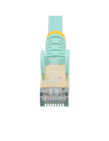 Cable de 2m de Red Ethernet RJ45 Cat6a Blindado STP - Cable sin Enganche Snagless - Aguamarina