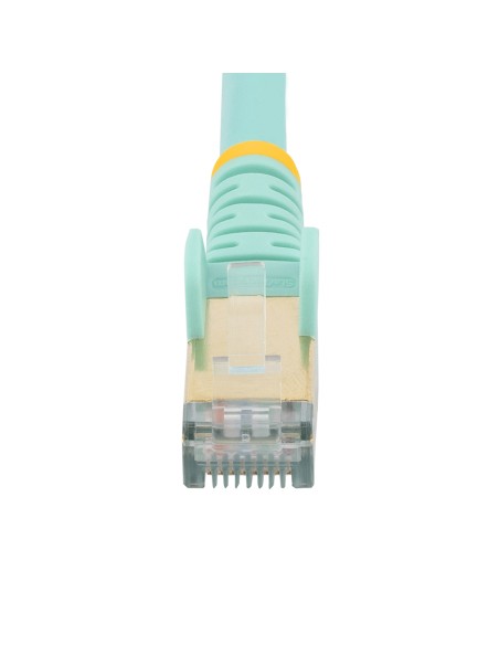 Cable de 2m de Red Ethernet RJ45 Cat6a Blindado STP - Cable sin Enganche Snagless - Aguamarina