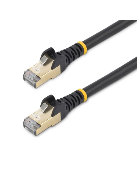 Cable de 2m de Red Ethernet RJ45 Cat6a Blindado STP - Cable sin Enganche Snagless - Negro