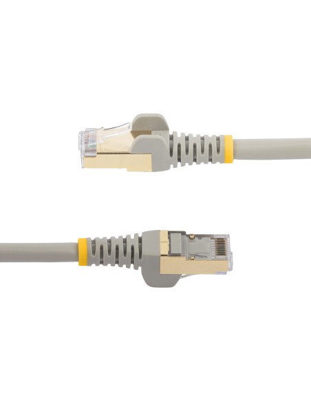 Cable de 2m de Red Ethernet RJ45 Cat6a Blindado STP - Cable sin Enganche Snagless - Gris