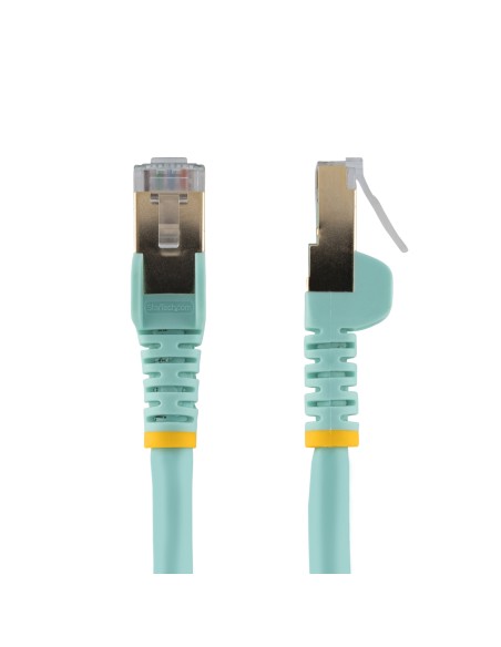 Cable de 3m de Red Ethernet RJ45 Cat6a Blindado STP - Cable sin Enganche Snagless - Aguamarina
