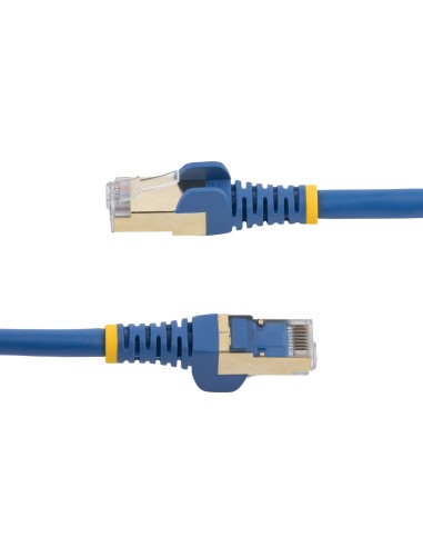 Cable de 0,5m de Red Ethernet RJ45 Cat6a Blindado STP - Cable sin Enganche Snagless - Azul