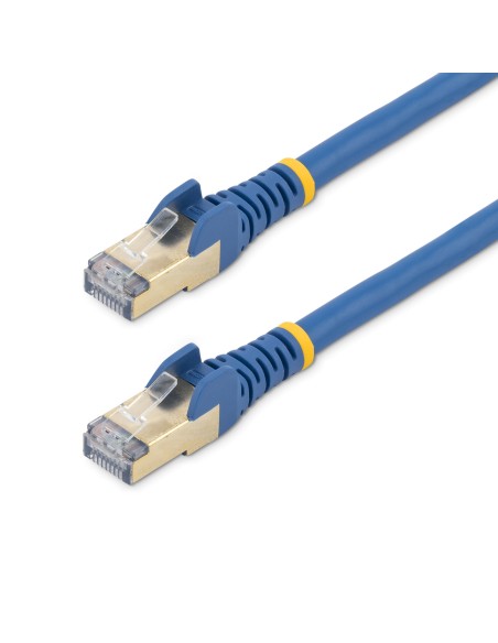 Cable de 0,5m de Red Ethernet RJ45 Cat6a Blindado STP - Cable sin Enganche Snagless - Azul