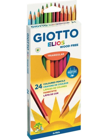 GIOTTO LÁPICES DE COLORES ELIOS LIBRE DE MADERA ESTUCHE DE 24