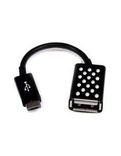 Micro-USB - USB A M/F cable USB USB 2.0 Micro-USB A Negro