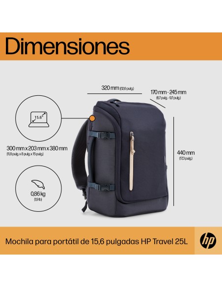 Mochila para portátil Travel de 15,6 pulgadas y 25 litros azul