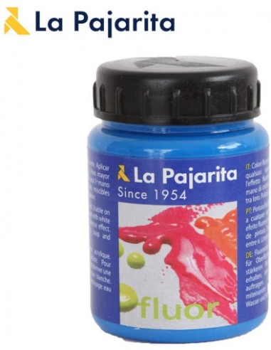 PINTURA FLUORESCENTE F-05 AZUL LUMINOSO. 75ML LA PAJARITA 116416