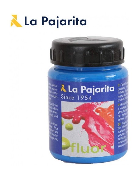 PINTURA FLUORESCENTE F-05 AZUL LUMINOSO. 75ML LA PAJARITA 116416