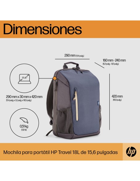 Mochila para portátil Travel de 15,6 pulgadas y 18 litros, color gris