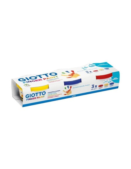 GIOTTO PINTURA DE DEDOS DE 100 ML COLORES ESTUCHE DE 3 BOTES