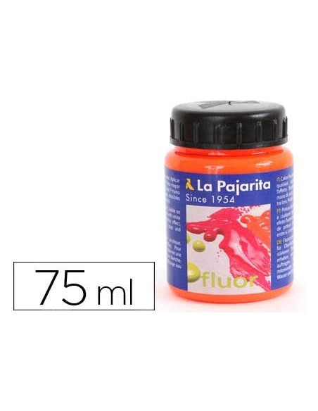PINTURA FLUORESCENTE F-02 NARANJA.75ML LA PAJARITA 116616