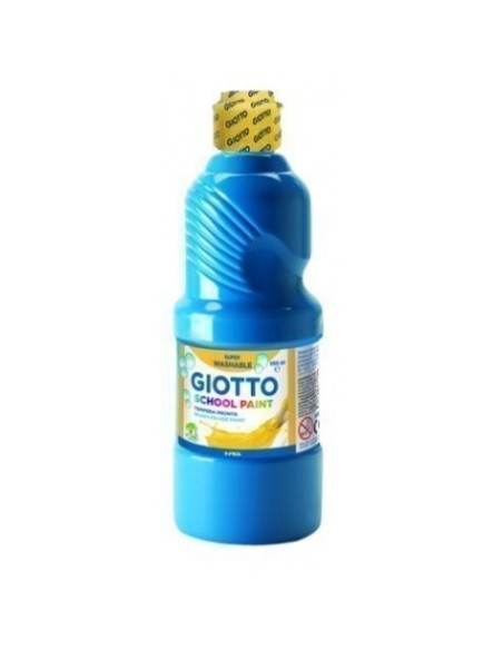 Témpera Escolar 500 ml Botella Azul, Cian