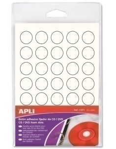 BOTON ADHESIVO FIJADOR CD/DVD 35 UDS
