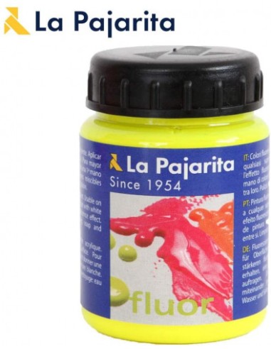 PINTURA FLUORESCENTE F-01 AMARILLO CANARIO. 75ML LA PAJARITA 116716