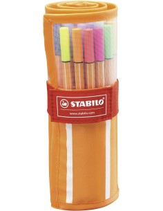  ESTUCHE 30 COLORES ROLLERSET stabilo point 88 25 STANDAR Y 5 COLORES NEON 
