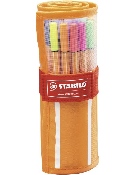  ESTUCHE 30 COLORES ROLLERSET stabilo point 88 25 STANDAR Y 5 COLORES NEON 