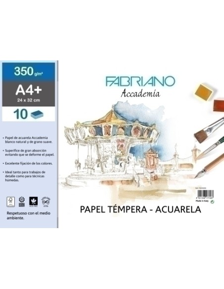 BLOC DIBUJO FABRIANO ACUARELA A4+ 10h - Pack de 10 unidades