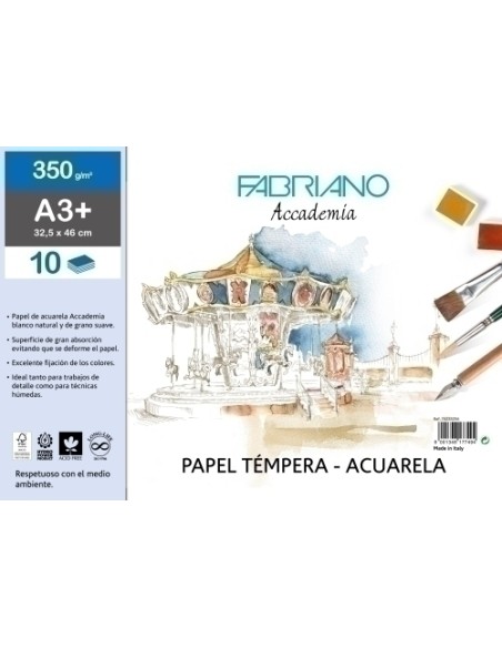 BLOC DIBUJO FABRIANO ACUARELA A3+ 10h