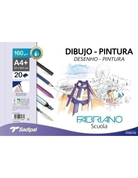 BLOC DIB.PINTURA FABRIANO A4+ 20h LISO - Pack de 5 unidades