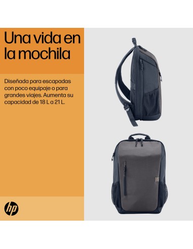 Mochila para portátil Travel de 15,6 pulgadas y 18 litros, color gris