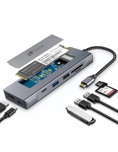 Docking Station 8 en 1 con ranura M.2 para SSD