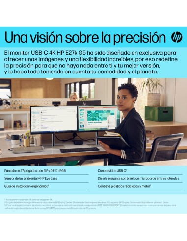 E-Series E27k G5 pantalla para PC 68,6 cm (27") 3840 x 2160 Pixeles 4K Ultra HD Negro, Plata