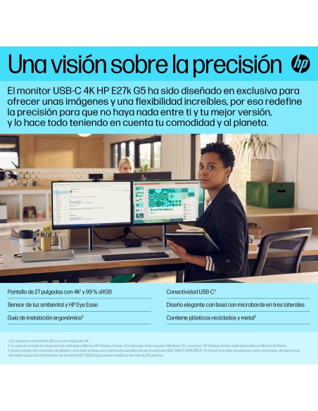 E-Series E27k G5 pantalla para PC 68,6 cm (27") 3840 x 2160 Pixeles 4K Ultra HD Negro, Plata