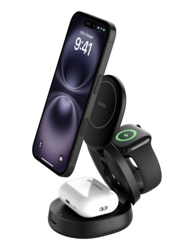 WIZ034KQBK cargador de dispositivo móvil Auriculares, Smartphone, Reloj inteligente Negro USB Cargador inalámbrico Carga rápida 