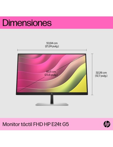 E24t G5 pantalla para PC 60,5 cm (23.8") 1920 x 1080 Pixeles Full HD LED Pantalla táctil Negro