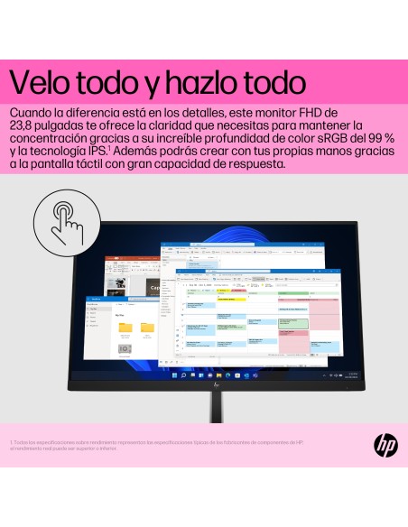 E24t G5 pantalla para PC 60,5 cm (23.8") 1920 x 1080 Pixeles Full HD LED Pantalla táctil Negro