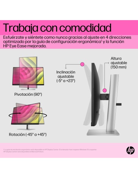 E24t G5 pantalla para PC 60,5 cm (23.8") 1920 x 1080 Pixeles Full HD LED Pantalla táctil Negro