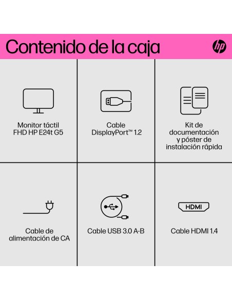 E24t G5 pantalla para PC 60,5 cm (23.8") 1920 x 1080 Pixeles Full HD LED Pantalla táctil Negro