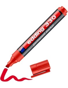 c 10 rotulador edding 330 rojo marcador punta biselada