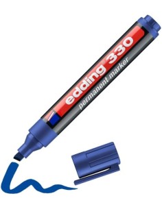 c 10 rotulador edding 330 azul marcador punta biselada