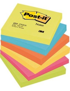 FT510283540 nota autoadhesiva Plaza Azul, Verde, Naranja, Rosa, Amarillo 100 hojas Autoadhesivo