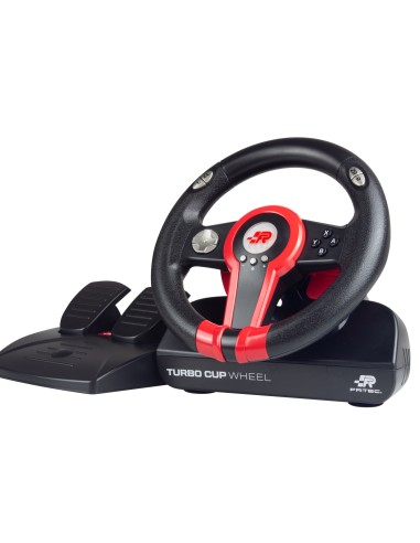 Turbo cup Negro, Rojo Volante + Pedales Nintendo Switch, Nintendo Switch Lite, PC