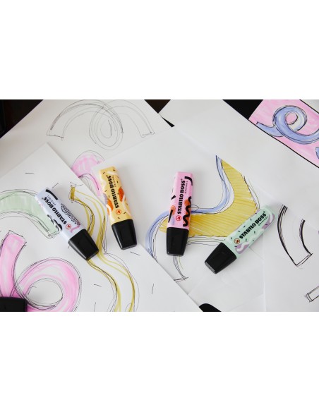 BOSS ORIGINAL marcador 4 pieza(s) Punta de cincel Azul, Fucsia, Menta, Naranja