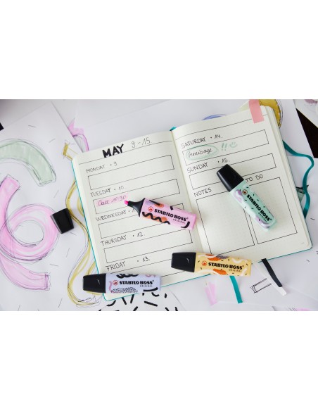 BOSS ORIGINAL marcador 4 pieza(s) Punta de cincel Azul, Fucsia, Menta, Naranja