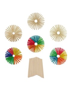 Paq 50 palos madera anchos 15cm colores surtidos