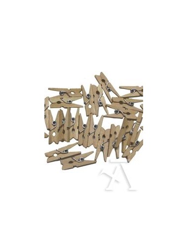 Paq 30 pinzas madera natural