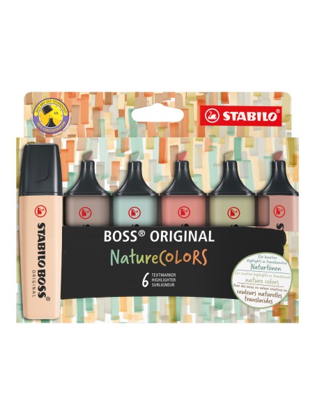 BOSS NatureColors marcador 6 pieza(s) Punta de cincel Negro, Bronce, Marrón, Verde, Gris, Verde claro