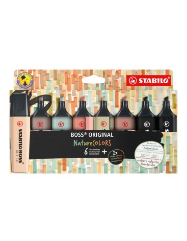 BOSS NatureColors marcador 6 pieza(s) Punta de cincel Negro, Bronce, Verde, Gris, Verde claro