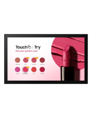 QB13C-T Pantalla plana para señalización digital 33 cm (13") LCD Wifi 500 cd / m² Full HD Negro Pantalla táctil Tizen 7.0 16/7