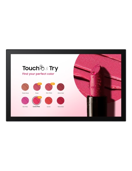 QB13C-T Pantalla plana para señalización digital 33 cm (13") LCD Wifi 500 cd / m² Full HD Negro Pantalla táctil Tizen 7.0 16/7