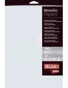 PAPEL METALIZAD.A4 APLI 130g 10h PERLA