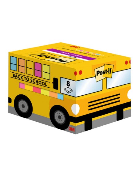 TACO NOTAS POST-IT PACK AUTOBUS 8x90h
