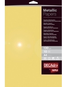 PAPEL METALIZAD.A4 APLI 130g 10h ORO